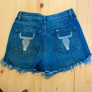 Mumu Jean Shorts with bull horn pockets
